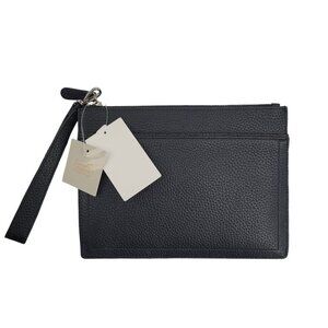 14 TH & Union Black Genuine Leather Clutch Bag